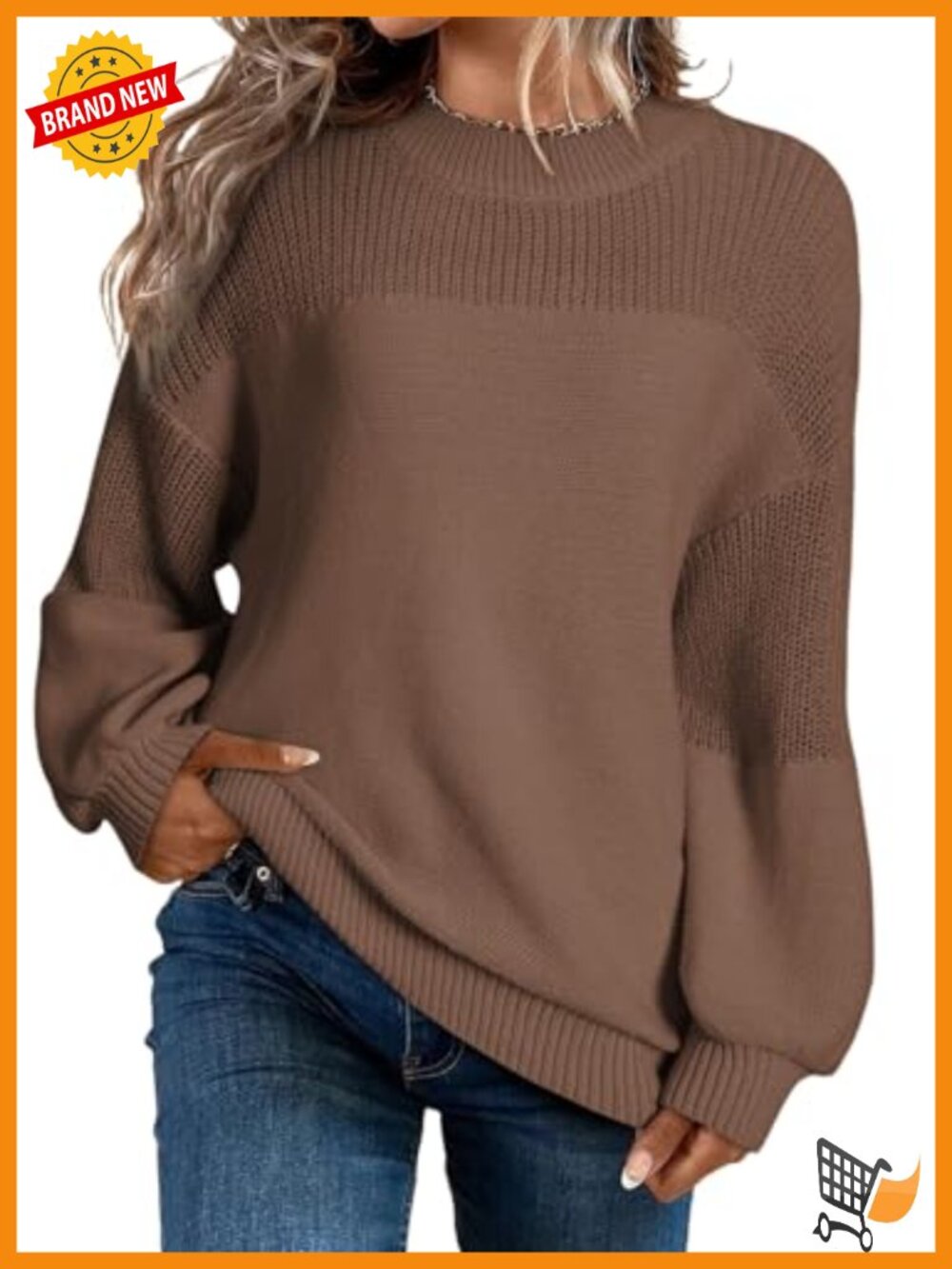 Cozy Oversized Long Sleeve Crewneck Pullover Knit Sweater - Soft Fleece